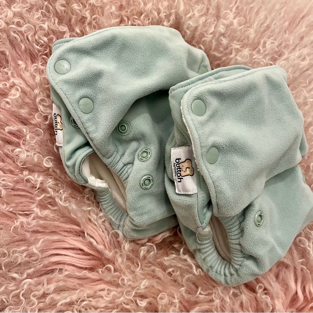 ♥️ 2-pack Grovia AIO Organic Cotton Cloth Diaper in Buttah Glacier Velour
